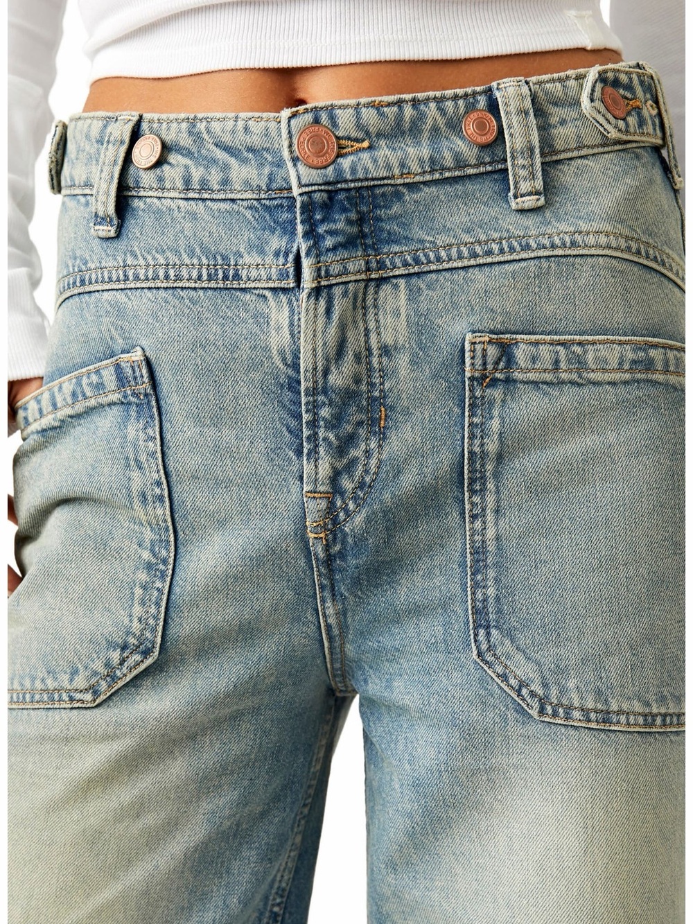 We the Free Palmer Cuffed Baggy Jeans Size 28 - Picture 4 of 8